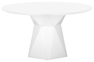 Iris White Glass Dining Table