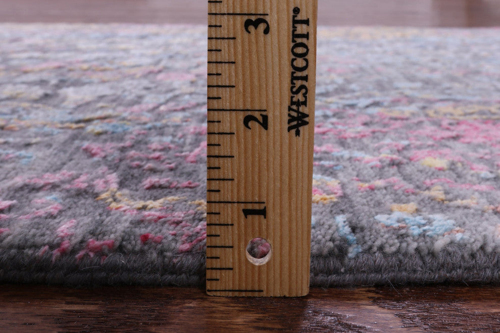 Runner Handmade Wool & Silk Modern Rug 2' 7" X 14' 1" - Q14909