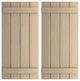 Rustic 4 Board Joined B-N-B Faux Wood Shutters, Rough Cedar, 22x36"