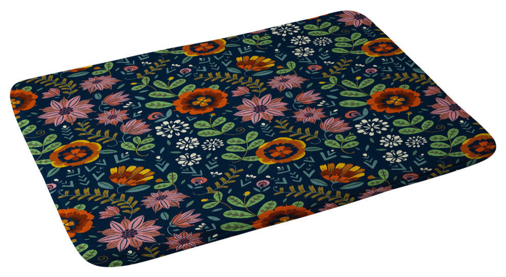 Pimlada Phuapradit Midnight Bloom 1 Memory Foam Bath Mat, 17"x24"
