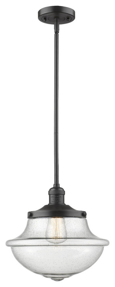 Large Oxford 1-Light Mini Pendant, Oil Rubbed Bronze, Seedy