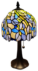 Tiffany Style Floral Mini Table Lamp 15" Tall