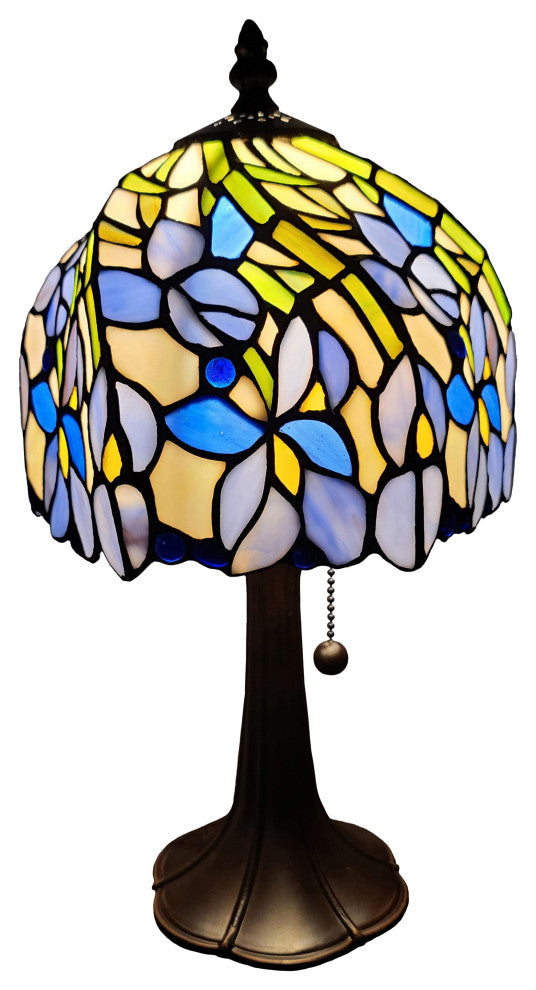 Tiffany Style Floral Mini Table Lamp 15" Tall