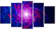 Blue Whirlpool Fractal Spirals, Contemporary Art on Canvas, 60"x32", 5 Panels