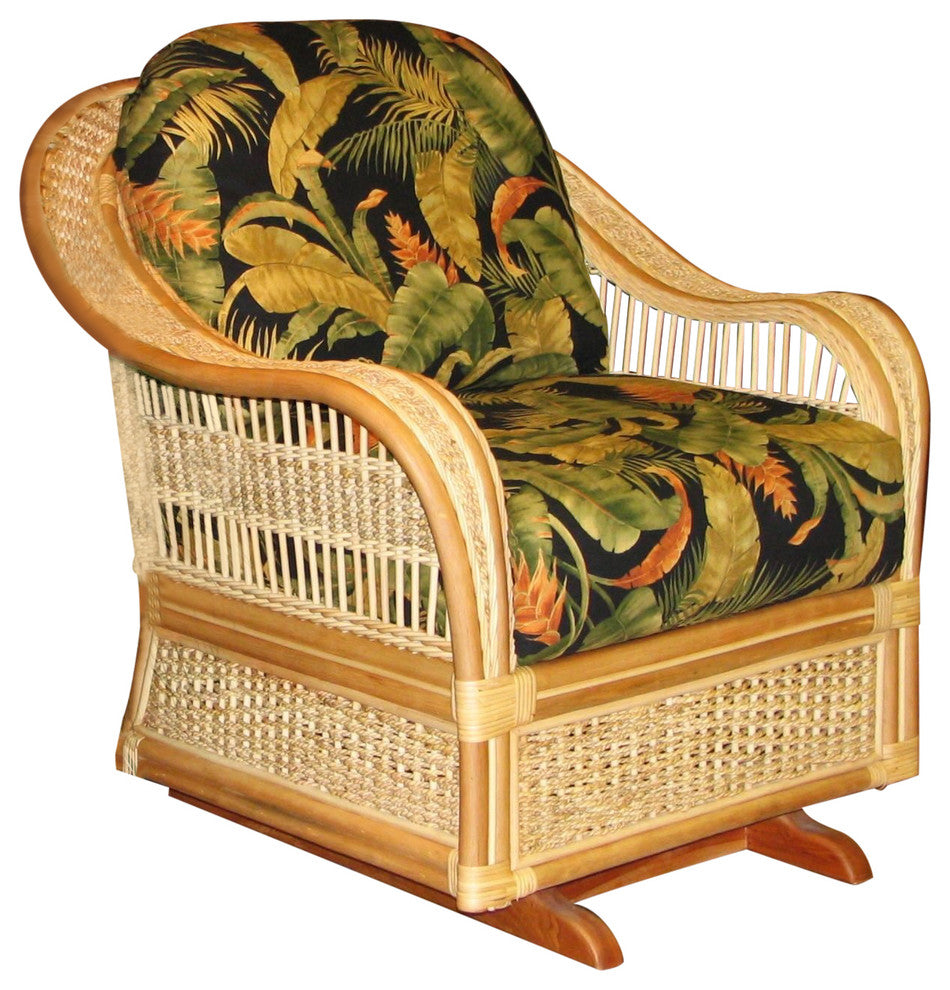Spice Island Single Glider in Natural, Wheat Fabric
