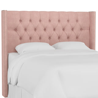 Monarch Twin Tufted Wingback Headboard, Zuma Rosequartz