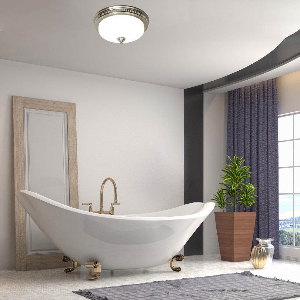 Bathroom Exhaust Fan WithLED Light and Nightlight 110CFM 1.5 Sone Brushed Nickel