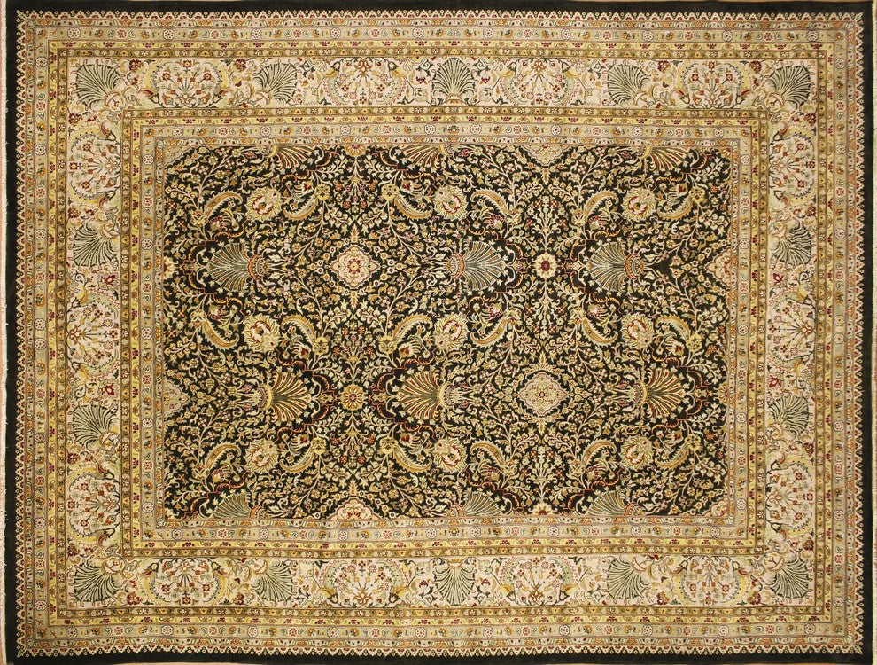 Coleton Drk Green Hand-Knotted Rug, 9''2x12''9