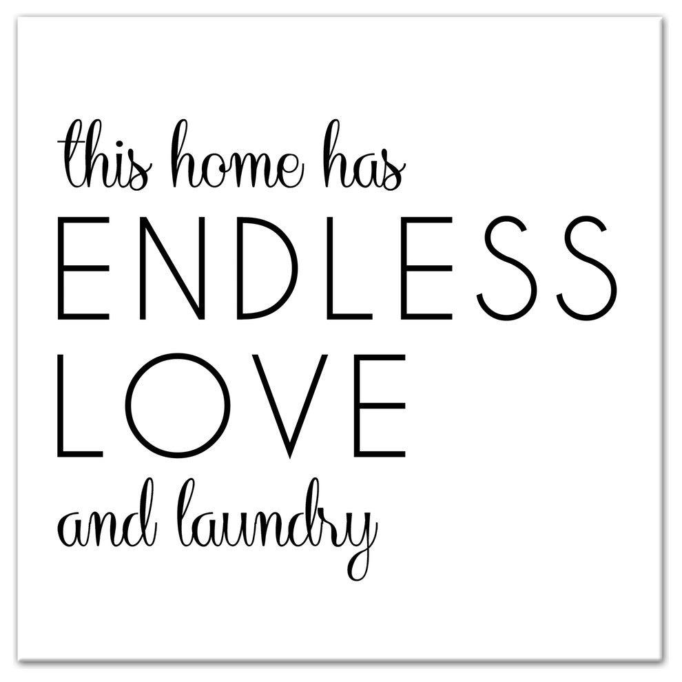Endless Love and Laundry Wall Art, 16"x16", Canvas