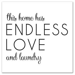 Endless Love and Laundry Wall Art, 16"x16", Canvas