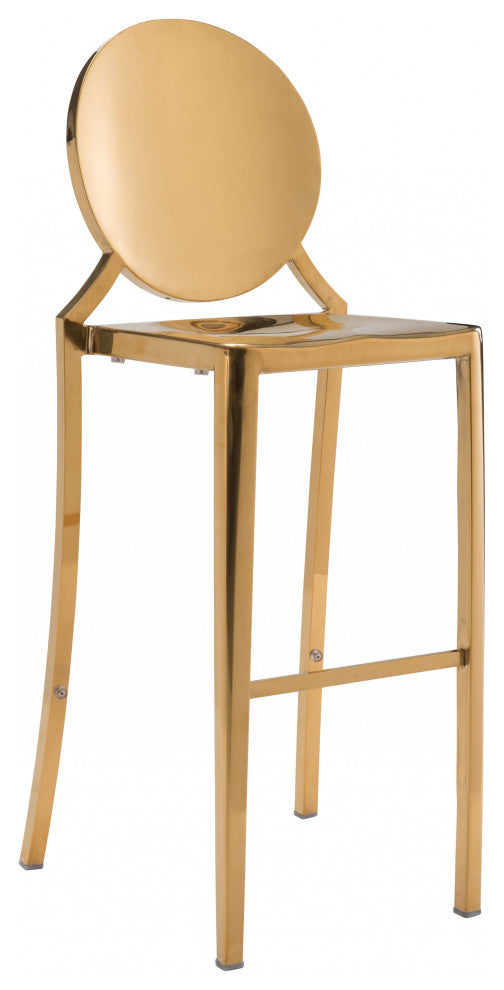 Set of Two Gold Steel Bar Chairs