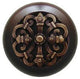 Chateau Wood Knob, Antique Brass, Dark Walnut Wood Finish, Antique Brass