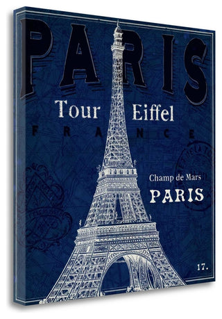 "Blueprint Tour Eiffel" By Sue Schlabach, Giclee Print on Gallery Wrap Canvas
