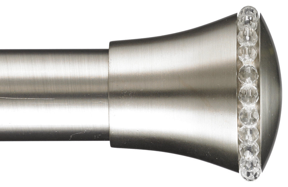 Sileste Non-Telescoping Curtain Rod, Stainless, 72''