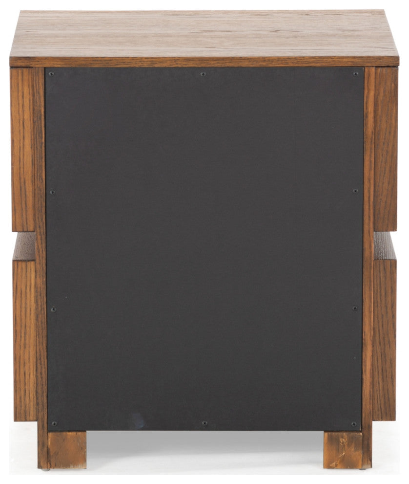 Safavieh Couture Titus 2 Drawer Nightstand, Medium Oak