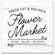 Flower Market Farm Family Black And White Word Design, 12"x12"