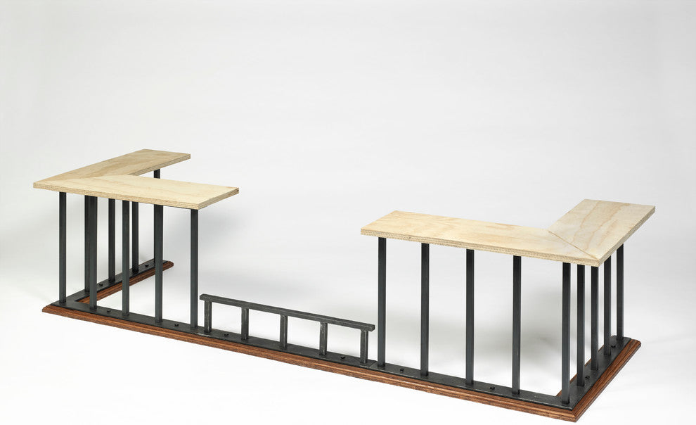 Square Dip English Fireplace Bench, Not Upholstered, 67x16x19, On-Hearth