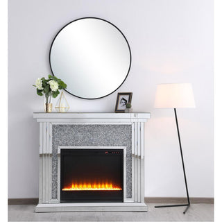 47.5" Crystal Mirrored Mantle With Crystal Insert Fireplace
