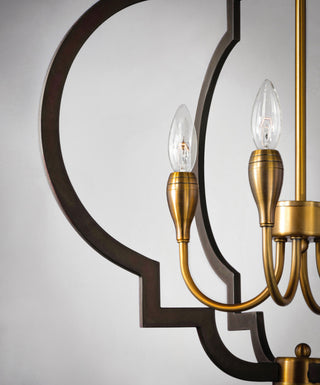 Maxim 20293 Crest 22"W 4 Light Chandelier - Oil Rubbed Bronze and Antique Brass