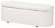 Mahala Modern White Fabric Storage Bench