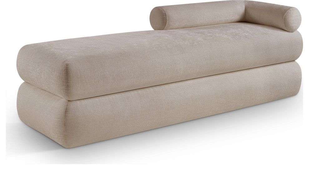 Kennedy Upholstered Bench, Beige, Chenille Fabric