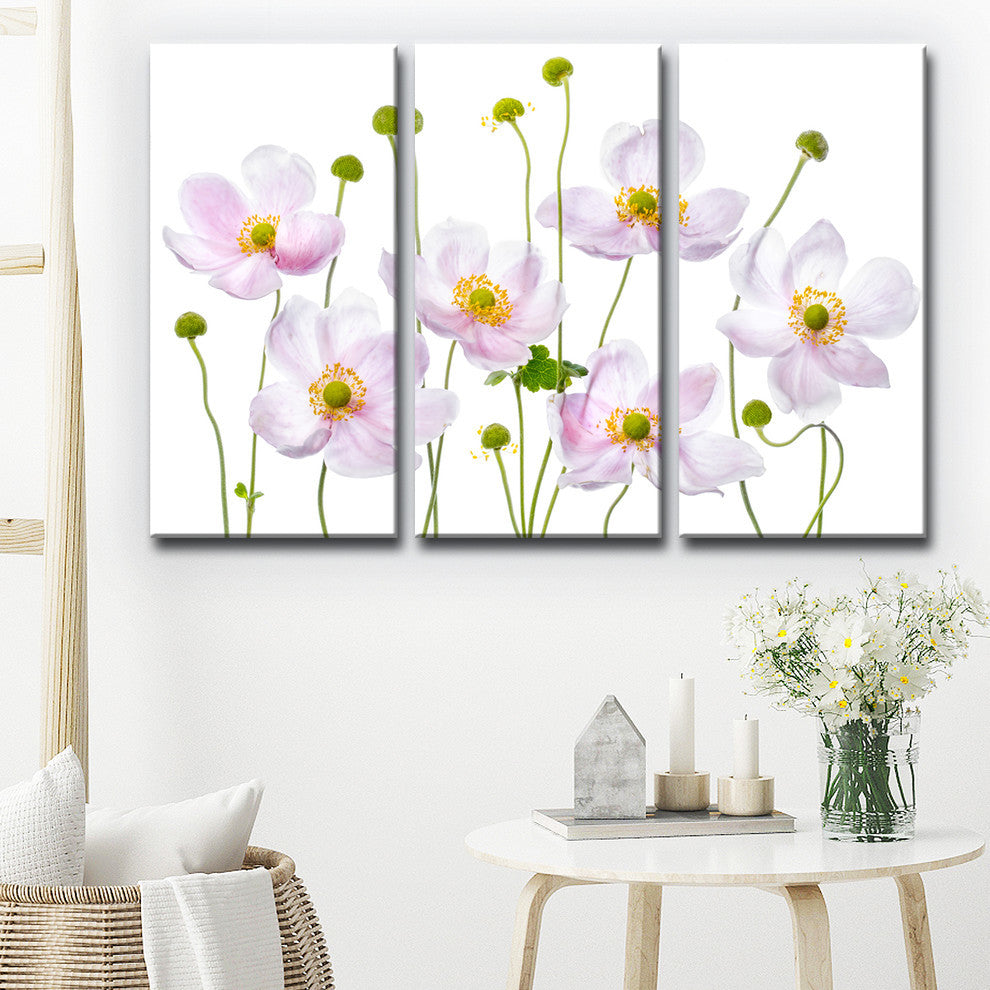 Ready2HangArt ''Japanese Anemones'' 3-Piece Canvas Wall Decor Set, 60"x40"