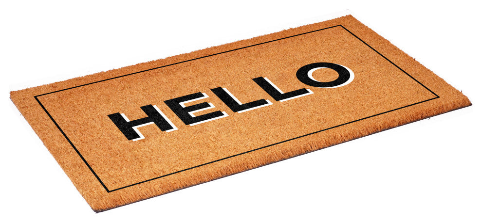 Calloway Mills Hello With Border Doormat, 24" X 48" X 0.60"