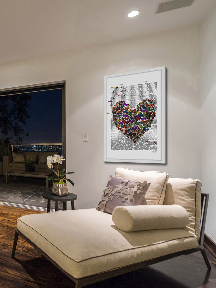 "Butterfly Heart" Framed Painting Print, 24"x36"