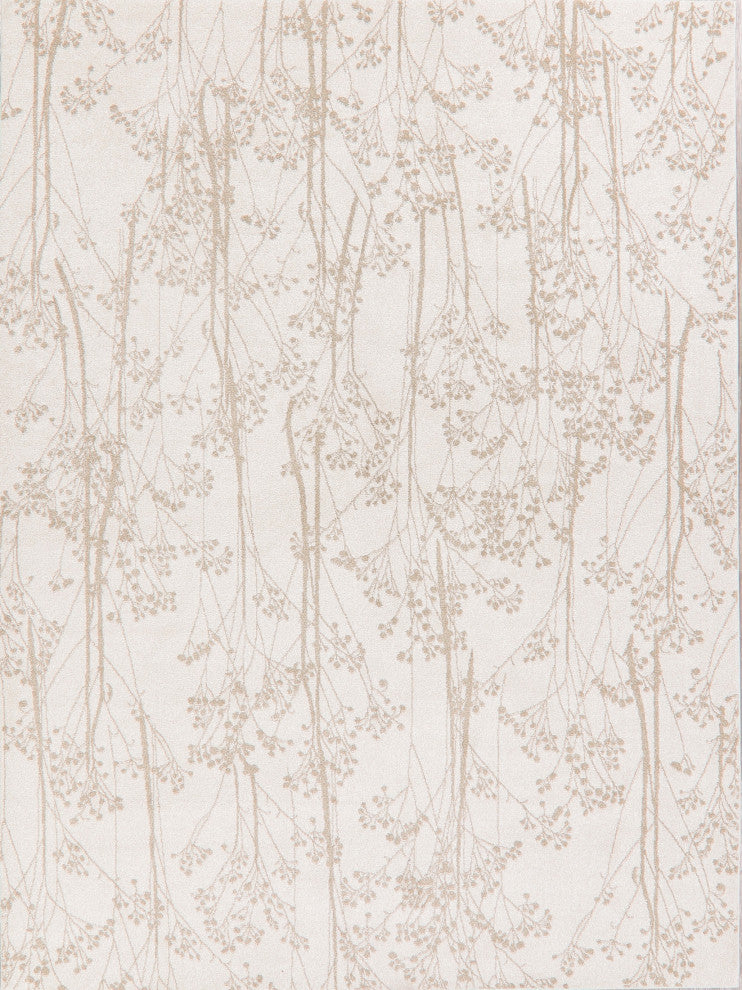 Modern Nature & Floral Turkish Carpet Transitional Area Rug, Beige, 8x10