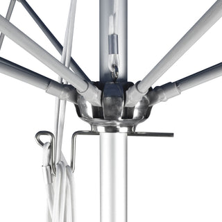 11' Fiberglass Umbrella Silver Anodized, Sapphire, 11'