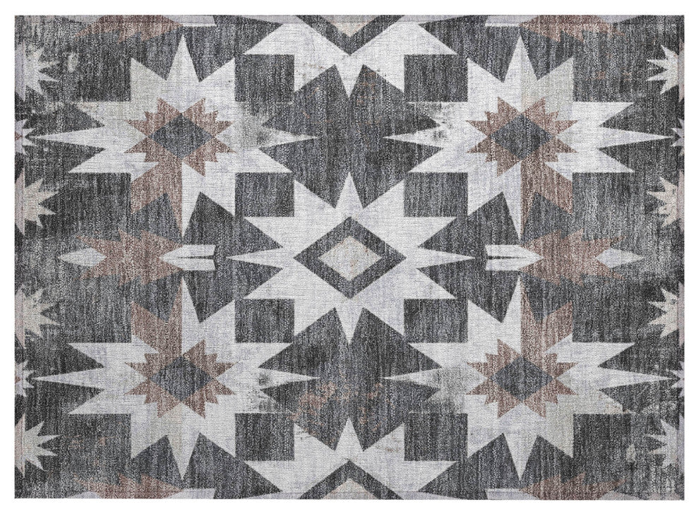 Machine Washable Indoor/Outdoor Chantille ACN1893 Graphite 1'8" x 2'6" Rug