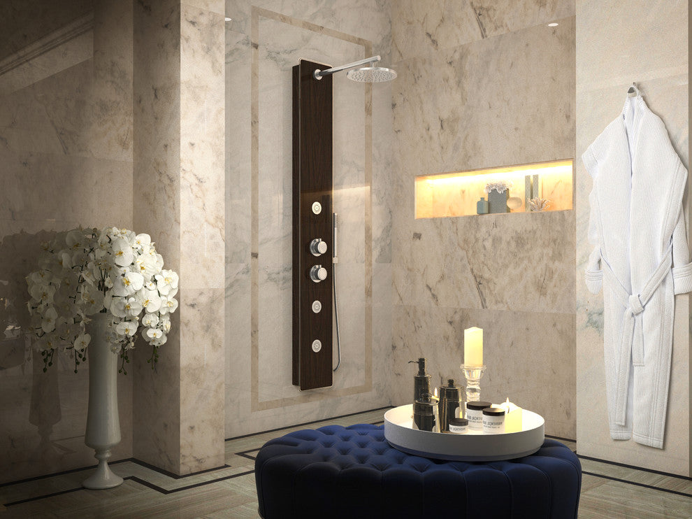 ANZZI Pure 59 in. 3-Jetted Heavy Rain Shower Panel and Spray Wand