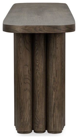 Tiber Oak Solid Wood Console Table, Toasted Brown