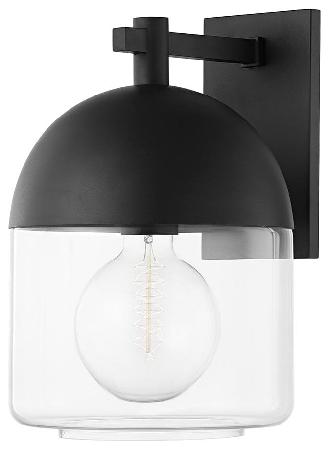 Zephyr 1 Light Large Exterior Wall Scone, Textured Black