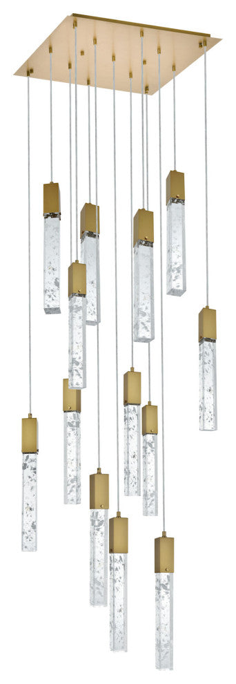 Elegant Lighting 2088G26 Aurora 26"W Crystal Multi Light Pendant - Black