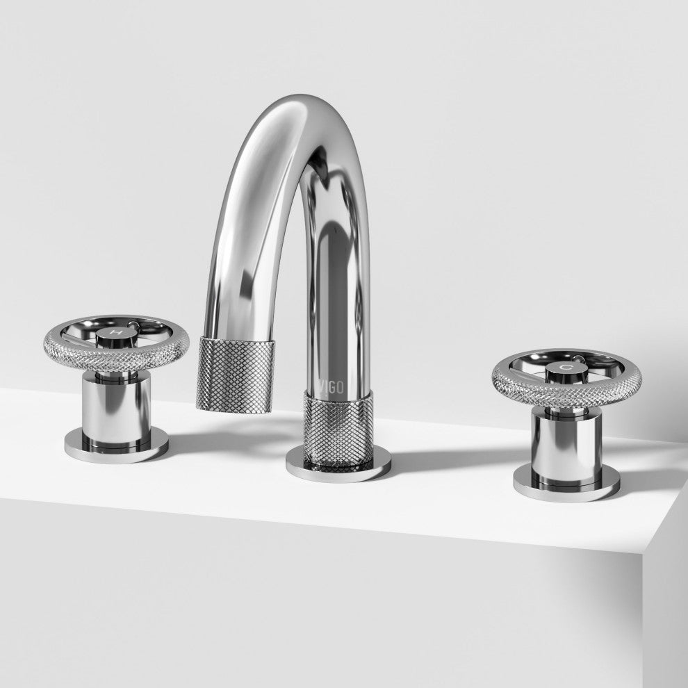 VIGO Wythe 8" H 2-Handle Widespread Bathroom Faucet, Chrome