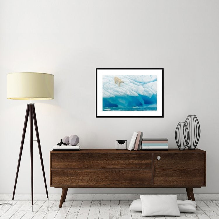 "Polar Bear" Framed Digital Print by Joan Gil Raga, 38"x28"