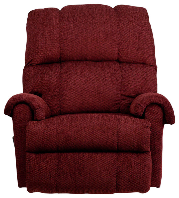Chenille Rocker Recliner, Burgundy