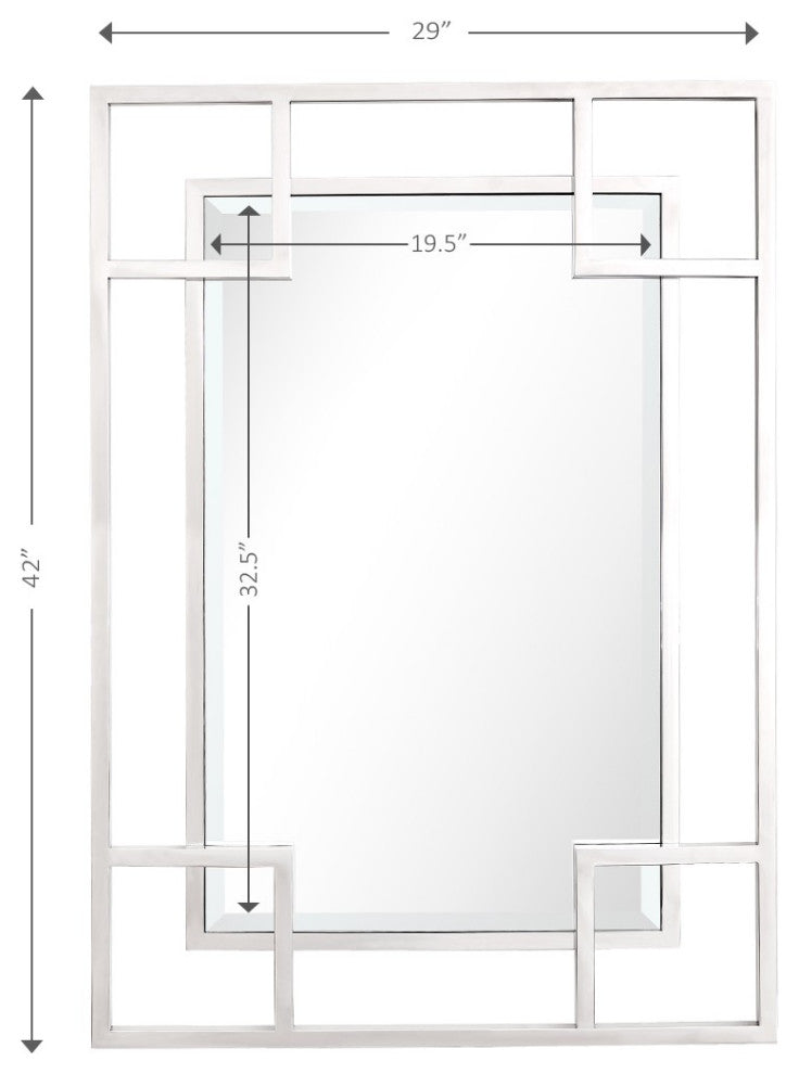 X Shaped Rectangular Mirror