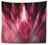 Red Fractal Crystals Design Abstract Wall Tapestry, 80"x68"
