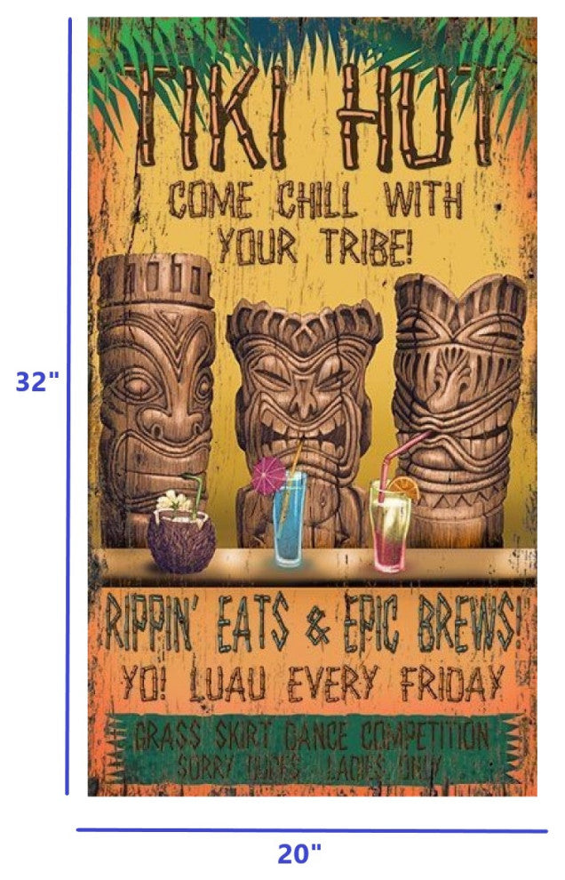 Wood Tiki Bar Wall Decor