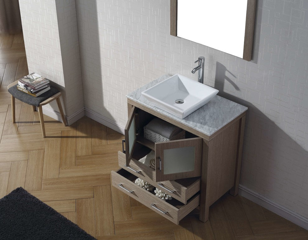 Dior 32" Single Bathroom Vanity Cabinet Set, Dark Oak, 31.5"