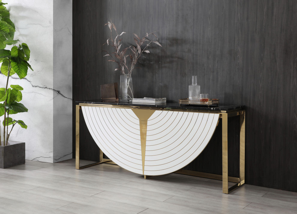Modrest Flavio Gold + Marble Console Table