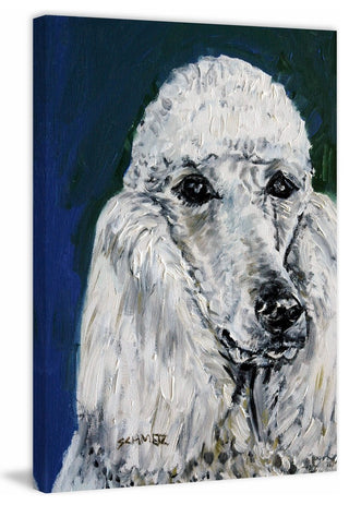"White Poodle" Painting Print on Wrapped Canvas, 24"x36"