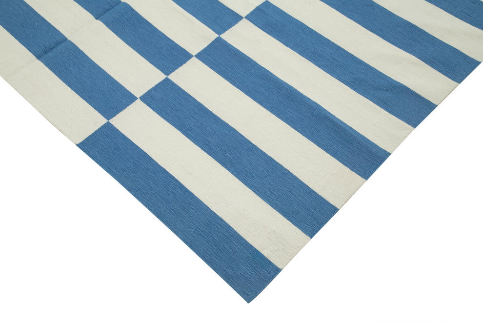 Rug N Carpet - Handmade Wool 5' 11'' x 9' 1'' Geometric Dhurrie Kilim Rug