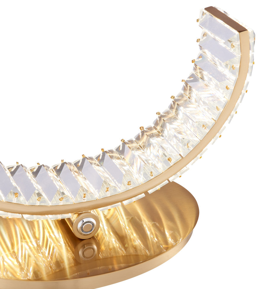Grace Crystal Touch Dimmable Table Lamp, Gold, Right