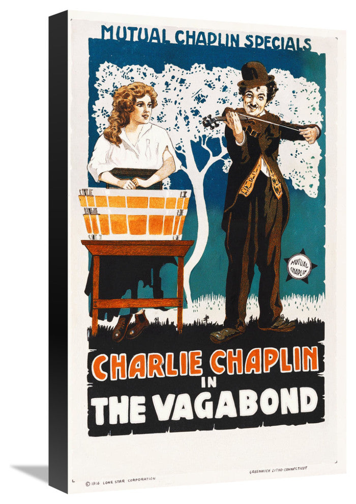 "Charlie Chaplin - The Vagabond, 1916" Canvas by Hollywood Photo Archive, 14x22"