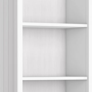 Acadian Solid Wood 5 Shelf Bookcase, White