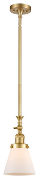 Small Cone 1 Light Mini Pendant, Satin Gold, Matte White