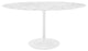 Modway Lippa 60" Oval Artificial Marble Dining Table, White